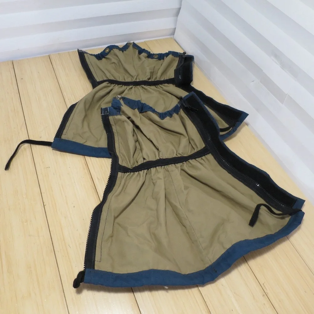 Vintage Boot Gaiters Waterproof Ski Climb Hiking‎ SnowShoe Blue Unisex Zipper